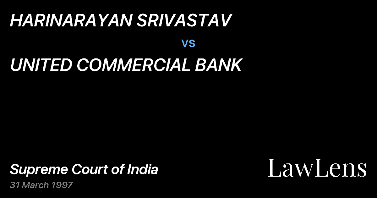 Preview image for HARINARAYAN SRIVASTAV vs. UNITED COMMERCIAL BANK