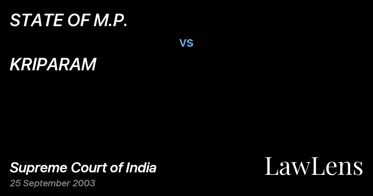 Preview image for STATE OF M.P. vs. KRIPARAM