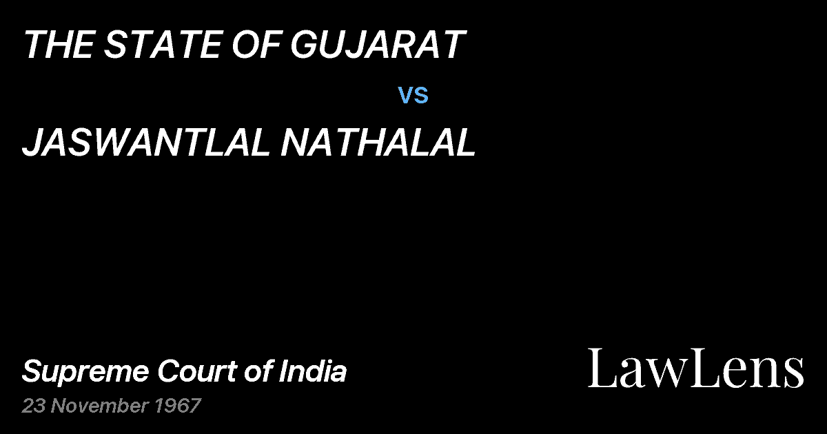 Preview image for THE STATE OF GUJARAT vs. JASWANTLAL NATHALAL