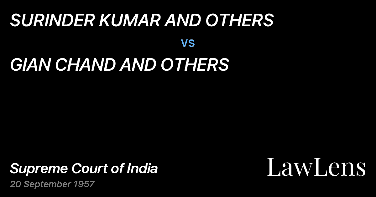 Preview image for SURINDER KUMAR AND OTHERS vs. GIAN CHAND AND OTHERS