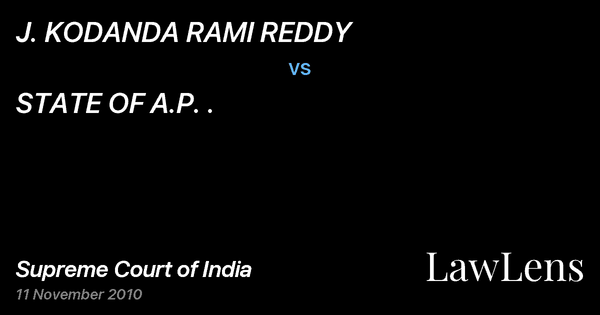 Preview image for J. KODANDA RAMI REDDY vs. STATE OF A.P. .