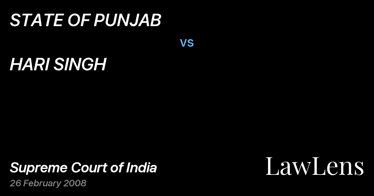 Preview image for STATE OF PUNJAB vs. HARI SINGH