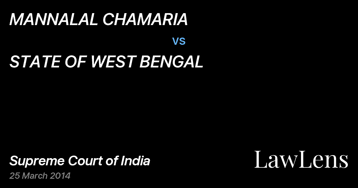Preview image for MANNALAL CHAMARIA vs. STATE OF WEST BENGAL