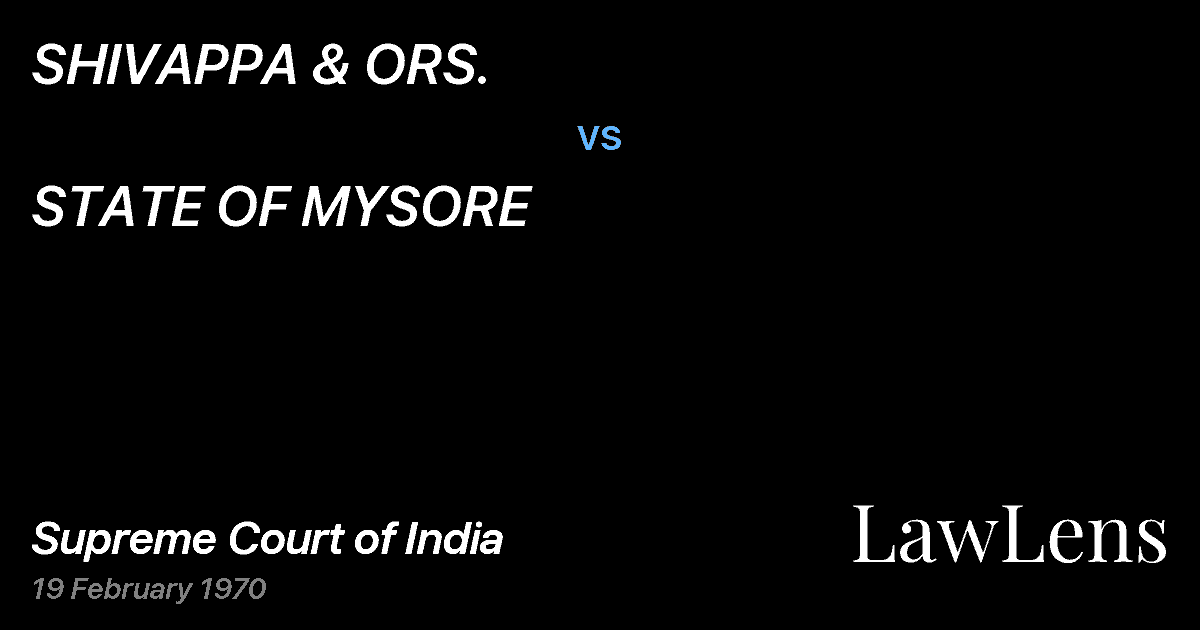 Preview image for SHIVAPPA & ORS. vs. STATE OF MYSORE