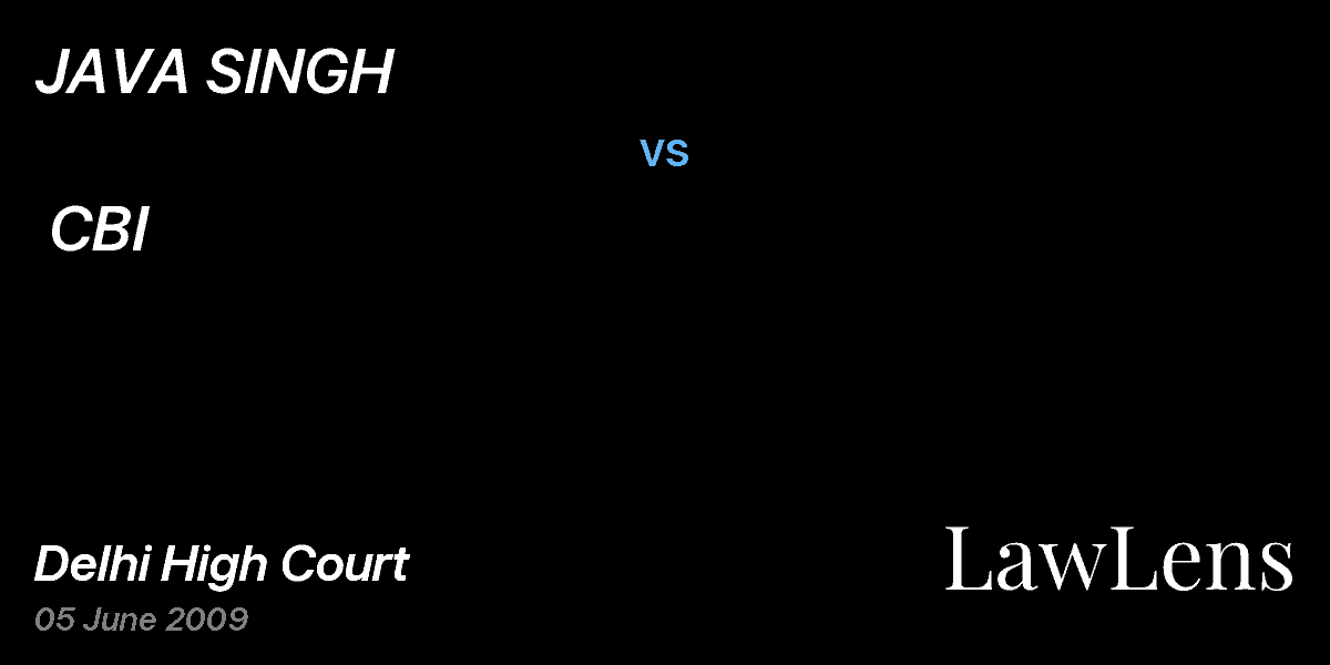 Preview image for JAVA SINGH  vs.  CBI