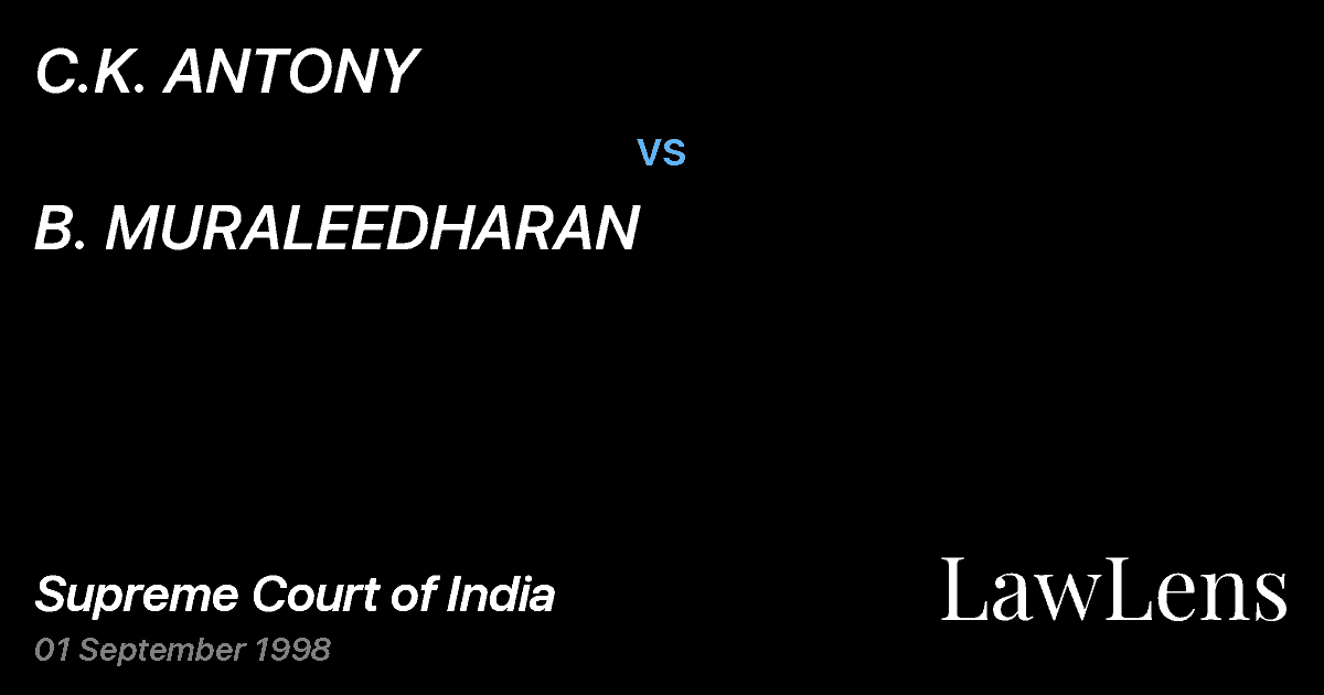Preview image for C.K. ANTONY vs. B. MURALEEDHARAN