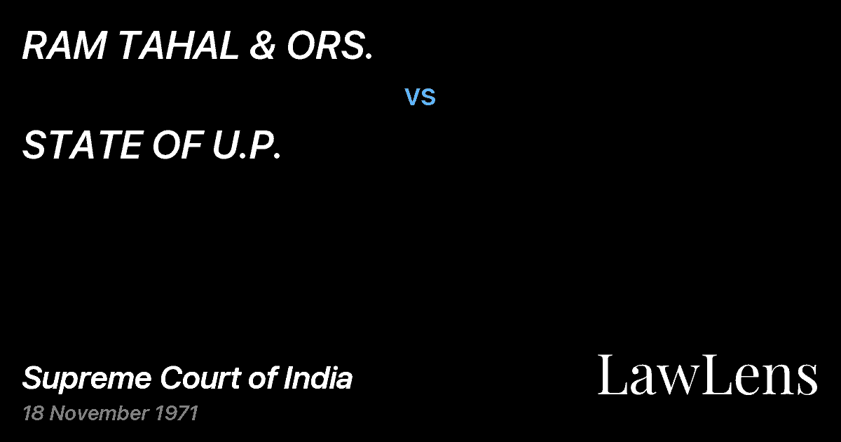 Preview image for RAM TAHAL & ORS. vs. STATE OF U.P.