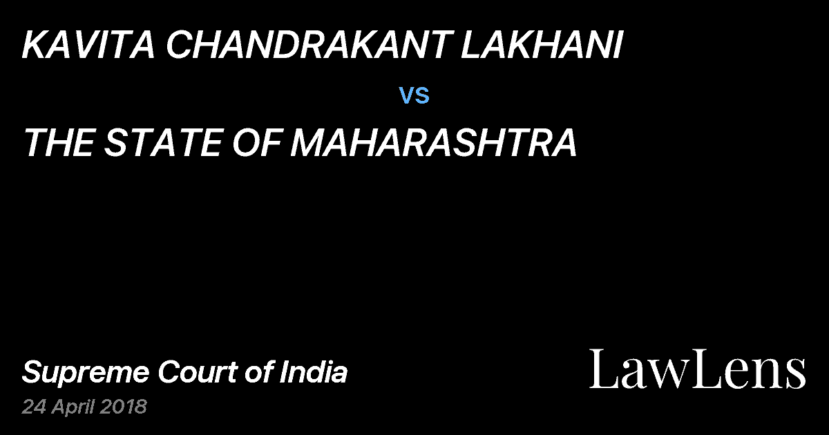 Preview image for KAVITA CHANDRAKANT LAKHANI vs. THE STATE OF MAHARASHTRA