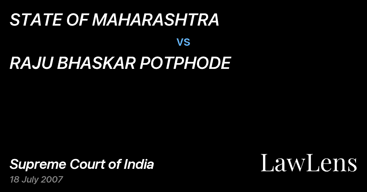 Preview image for STATE OF MAHARASHTRA vs. RAJU BHASKAR POTPHODE