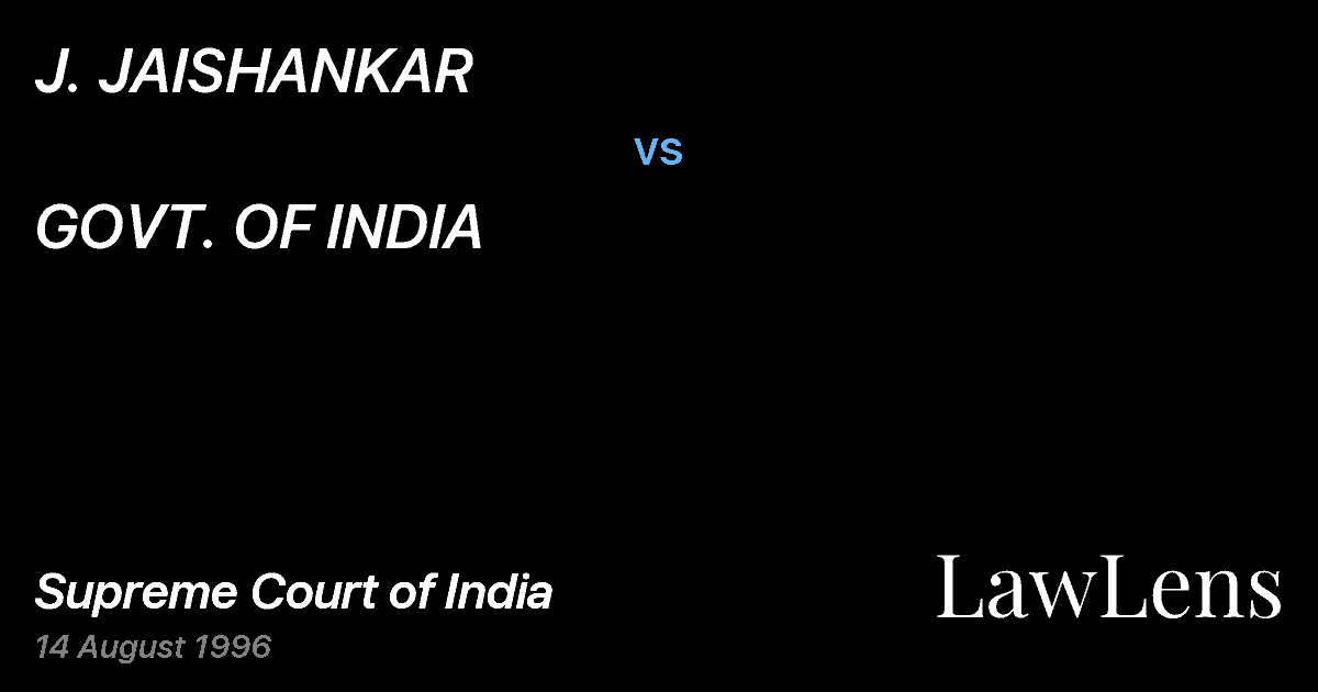 Preview image for J. JAISHANKAR vs. GOVT. OF INDIA