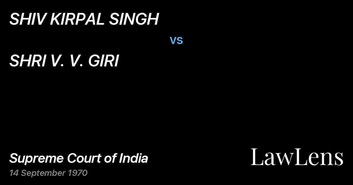 Preview image for SHIV KIRPAL SINGH vs. SHRI V. V. GIRI