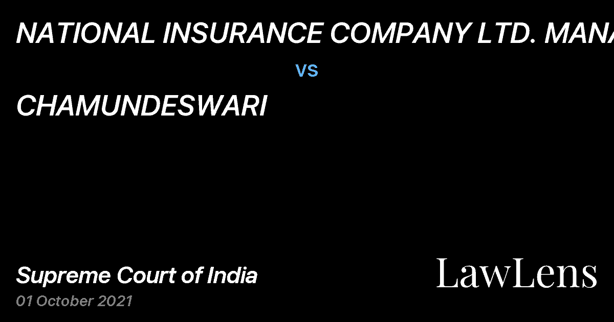 Preview image for NATIONAL INSURANCE COMPANY LTD. MANAGER vs. CHAMUNDESWARI