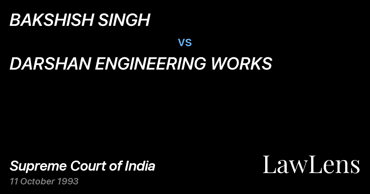 Preview image for BAKSHISH SINGH vs. DARSHAN ENGINEERING WORKS