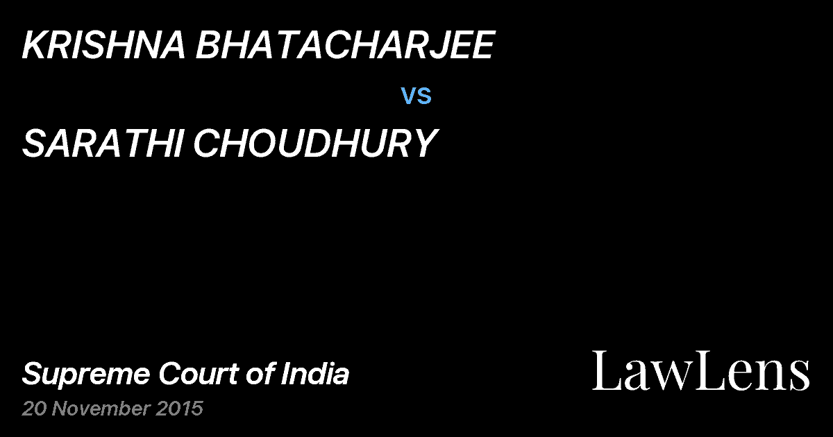 Preview image for KRISHNA BHATACHARJEE vs. SARATHI CHOUDHURY