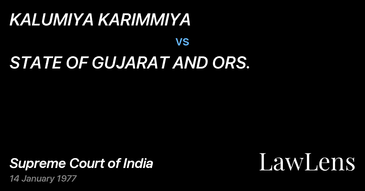 Preview image for KALUMIYA KARIMMIYA vs. STATE OF GUJARAT AND ORS.