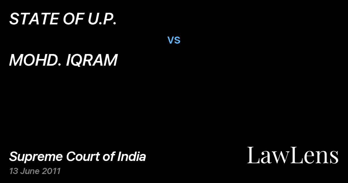 Preview image for STATE OF U.P. vs. MOHD. IQRAM