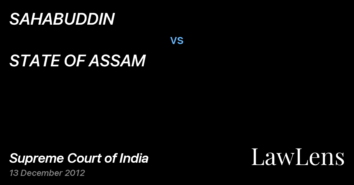 Preview image for SAHABUDDIN vs. STATE OF ASSAM