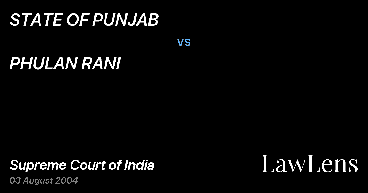 Preview image for STATE OF PUNJAB vs. PHULAN RANI