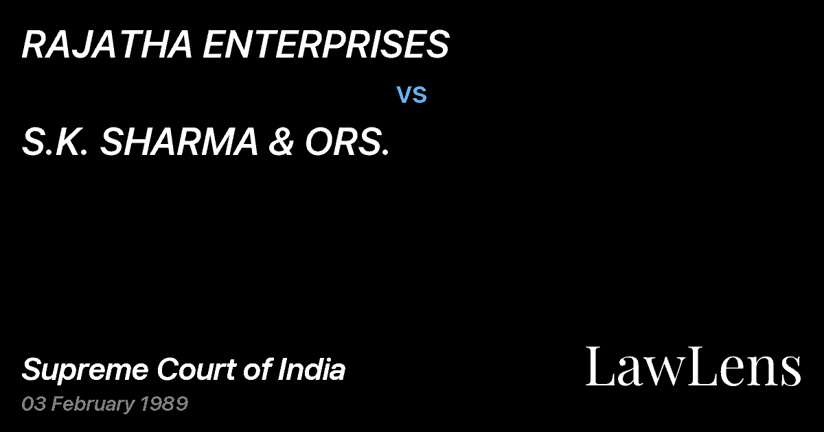 Preview image for RAJATHA ENTERPRISES vs. S.K. SHARMA & ORS.