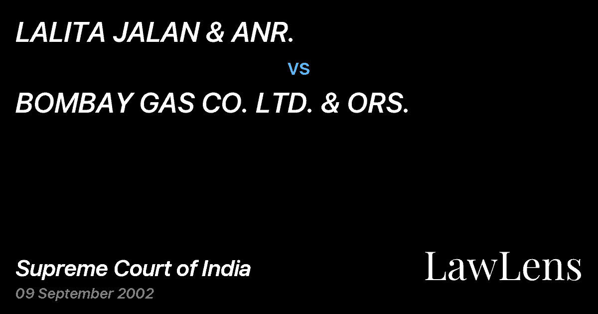 Preview image for LALITA JALAN & ANR. vs. BOMBAY GAS CO. LTD. & ORS.