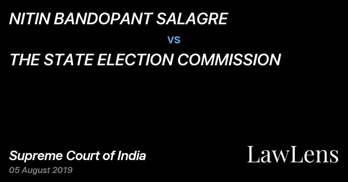 Preview image for NITIN BANDOPANT SALAGRE vs. THE STATE ELECTION COMMISSION