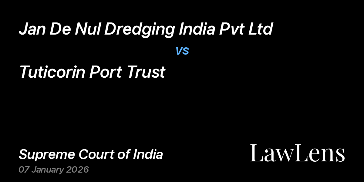 Preview image for Jan De Nul Dredging India Pvt Ltd vs. Tuticorin Port Trust