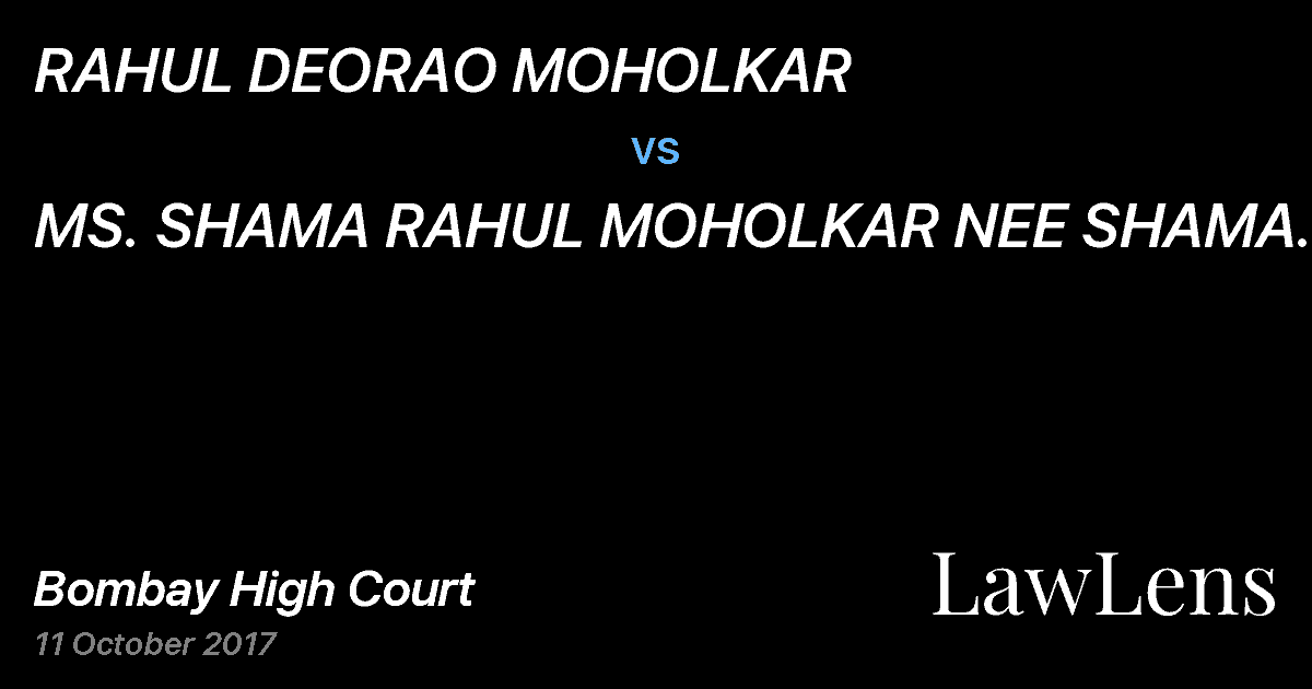 Preview image for RAHUL DEORAO MOHOLKAR  vs.  MS. SHAMA RAHUL MOHOLKAR NEE SHAMA VASANT PADALE