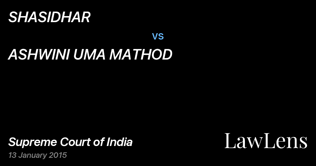 Preview image for SHASIDHAR vs. ASHWINI UMA MATHOD
