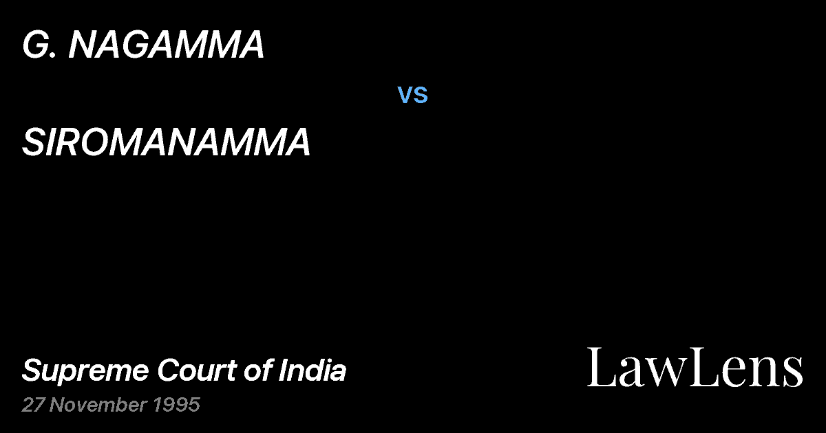 Preview image for G. NAGAMMA vs. SIROMANAMMA