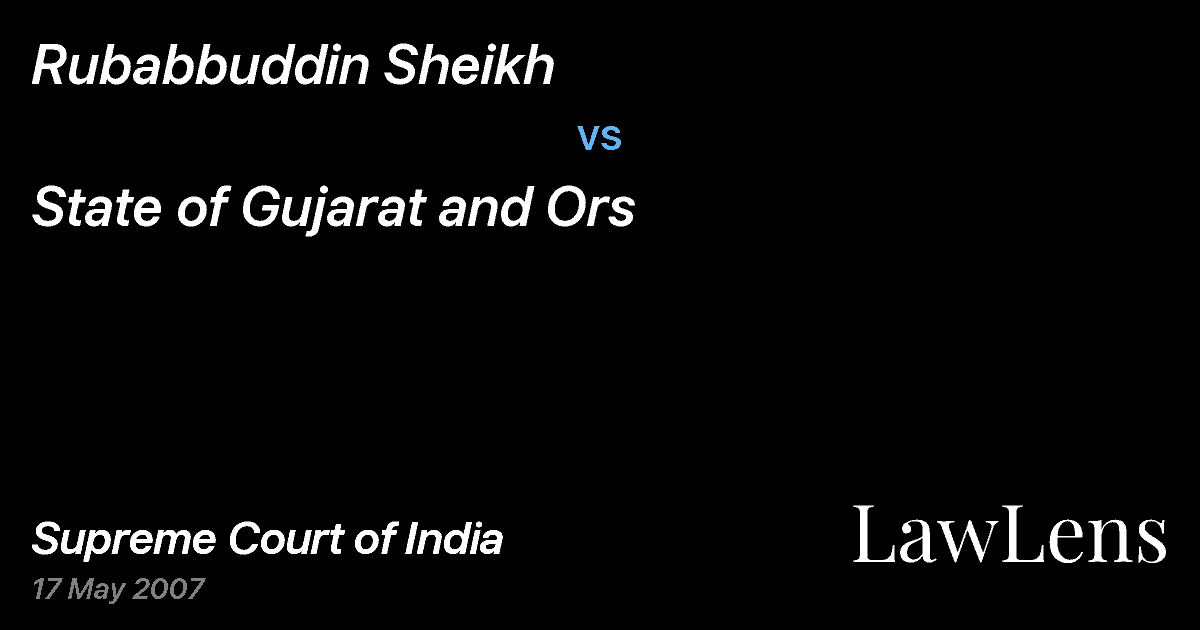 Preview image for Rubabbuddin Sheikh vs. State of Gujarat and Ors