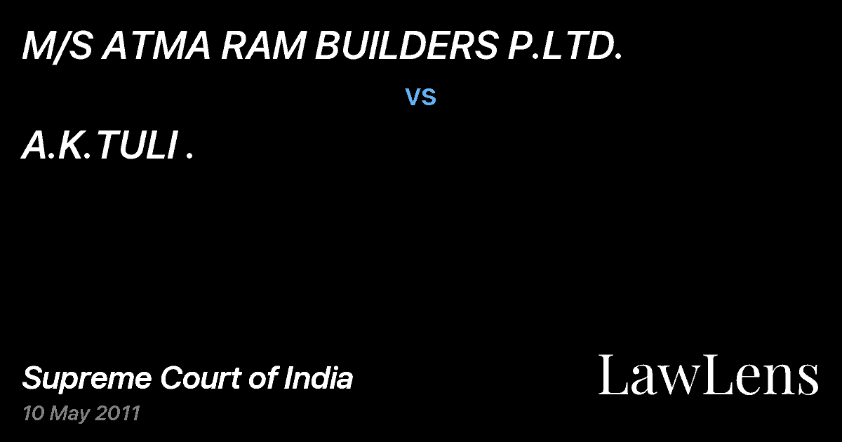 Preview image for M/S ATMA RAM BUILDERS P.LTD. vs. A.K.TULI .