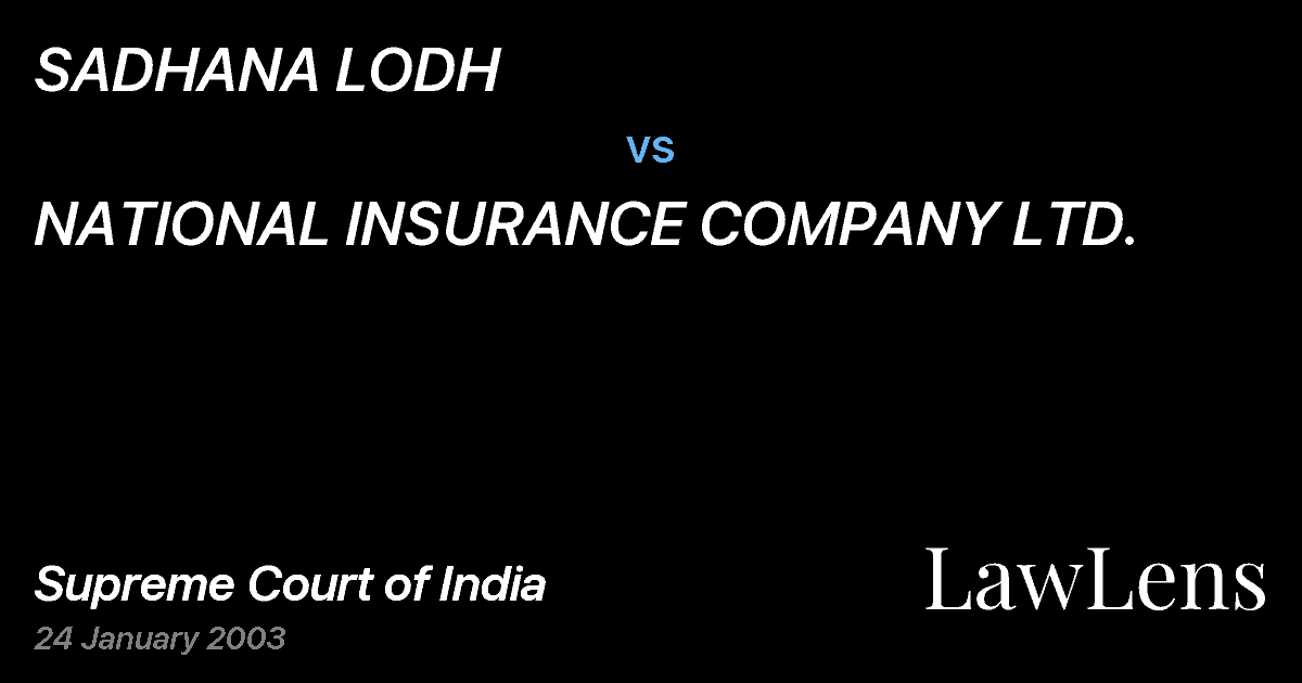 Preview image for SADHANA LODH vs. NATIONAL INSURANCE COMPANY LTD.