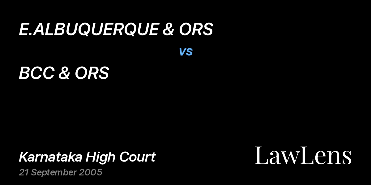 Preview image for E.ALBUQUERQUE & ORS vs. BCC & ORS