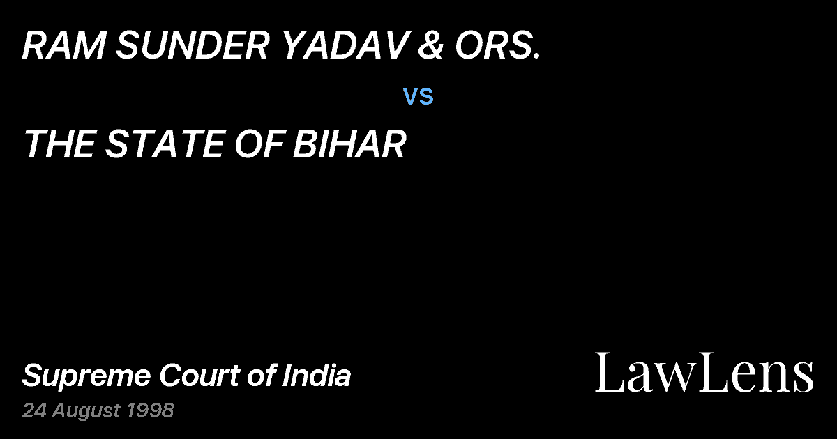 Preview image for RAM SUNDER YADAV & ORS. vs. THE STATE OF BIHAR