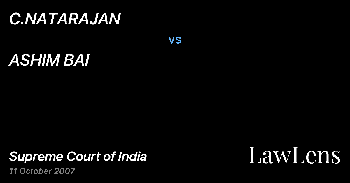 Preview image for C.NATARAJAN vs. ASHIM BAI