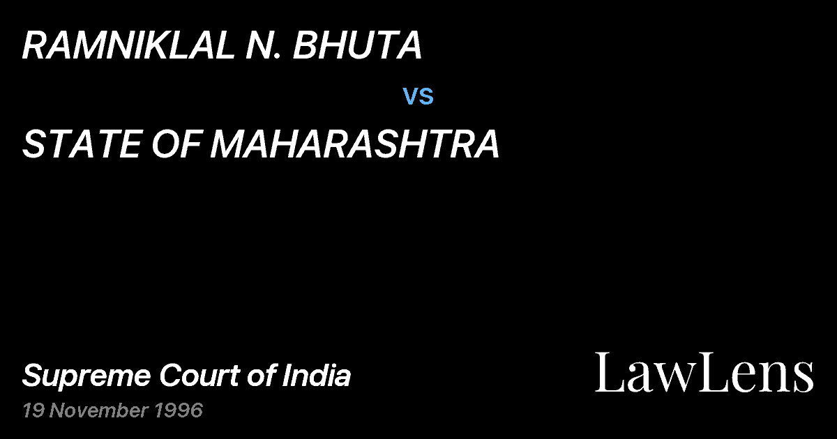 Preview image for RAMNIKLAL N. BHUTA vs. STATE OF MAHARASHTRA