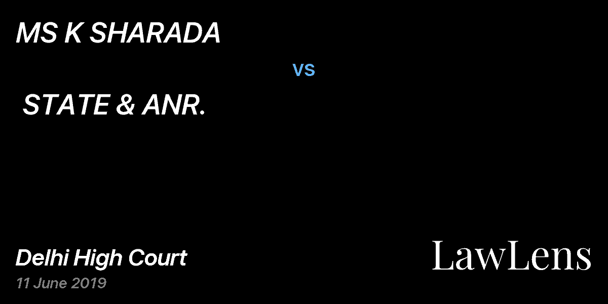 Preview image for MS K SHARADA  vs.  STATE & ANR.