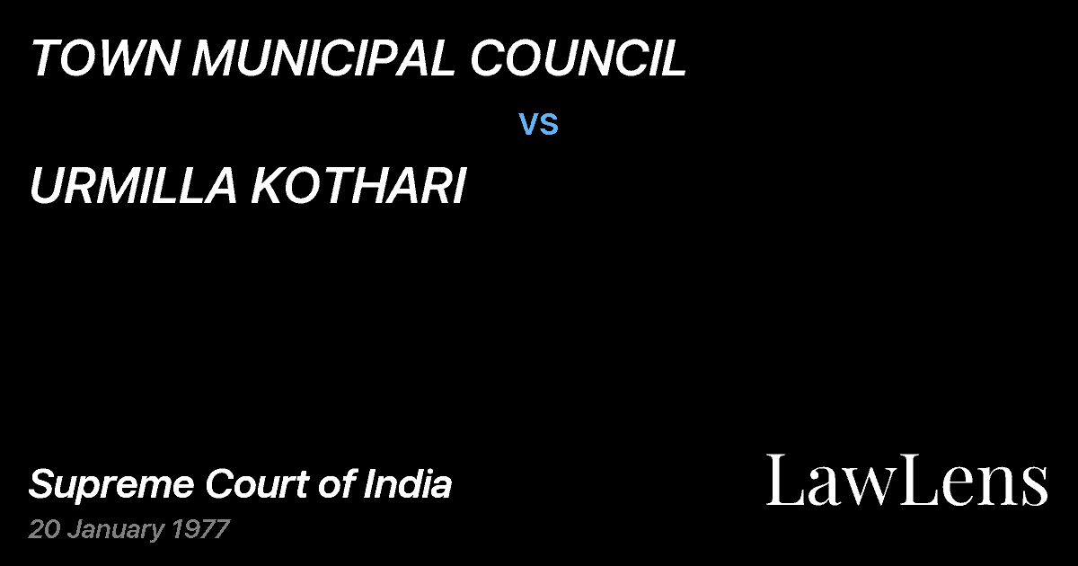 Preview image for TOWN MUNICIPAL COUNCIL vs. URMILLA KOTHARI