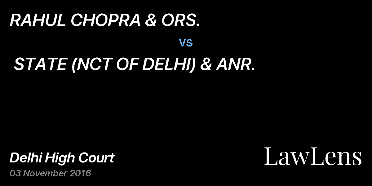 Preview image for RAHUL CHOPRA & ORS.  vs.  STATE (NCT OF DELHI) & ANR.