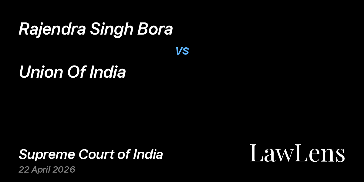 Preview image for Rajendra Singh Bora vs. Union Of India