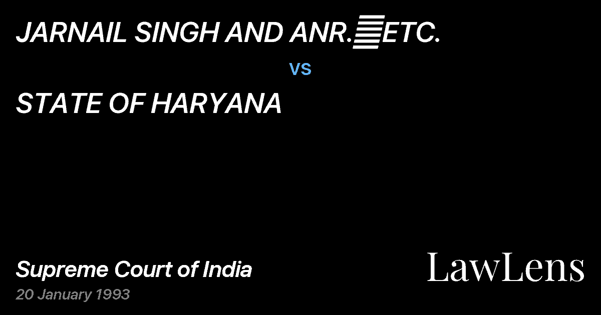 Preview image for JARNAIL SINGH AND ANR.	ETC. vs. STATE OF HARYANA