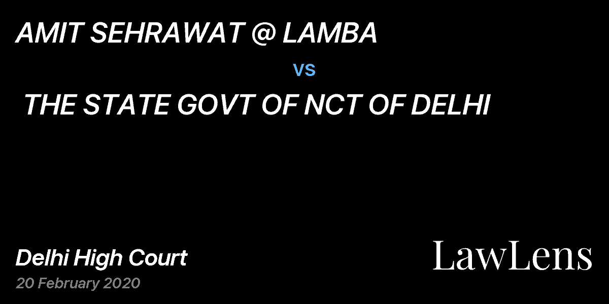 Preview image for AMIT SEHRAWAT @ LAMBA  vs.  THE STATE GOVT OF NCT OF DELHI