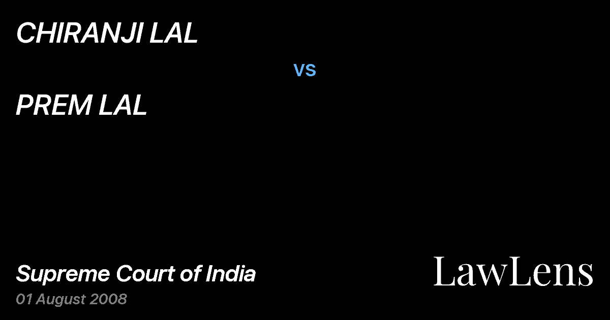 Preview image for CHIRANJI LAL vs. PREM LAL