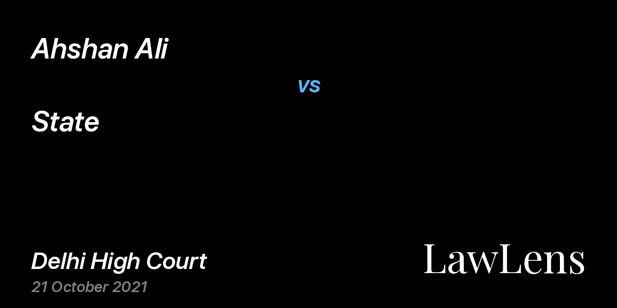 Preview image for Ahshan Ali vs. State