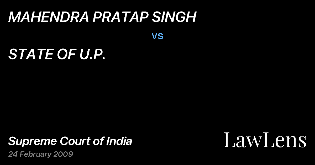 Preview image for MAHENDRA PRATAP SINGH vs. STATE OF U.P.
