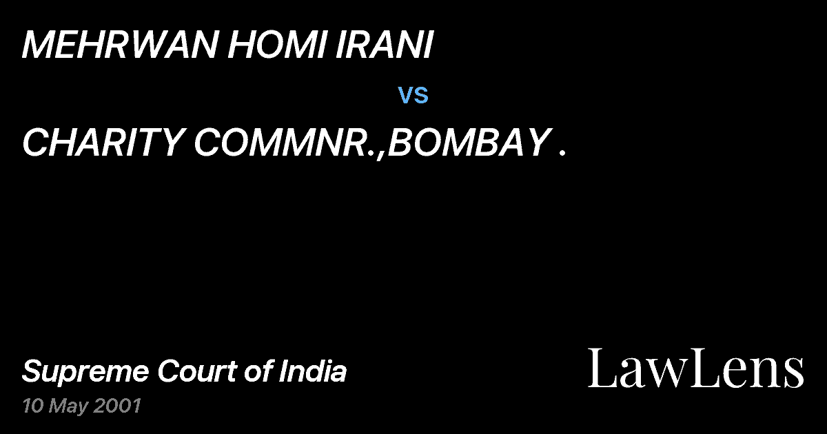 Preview image for MEHRWAN HOMI IRANI vs. CHARITY COMMNR.,BOMBAY .