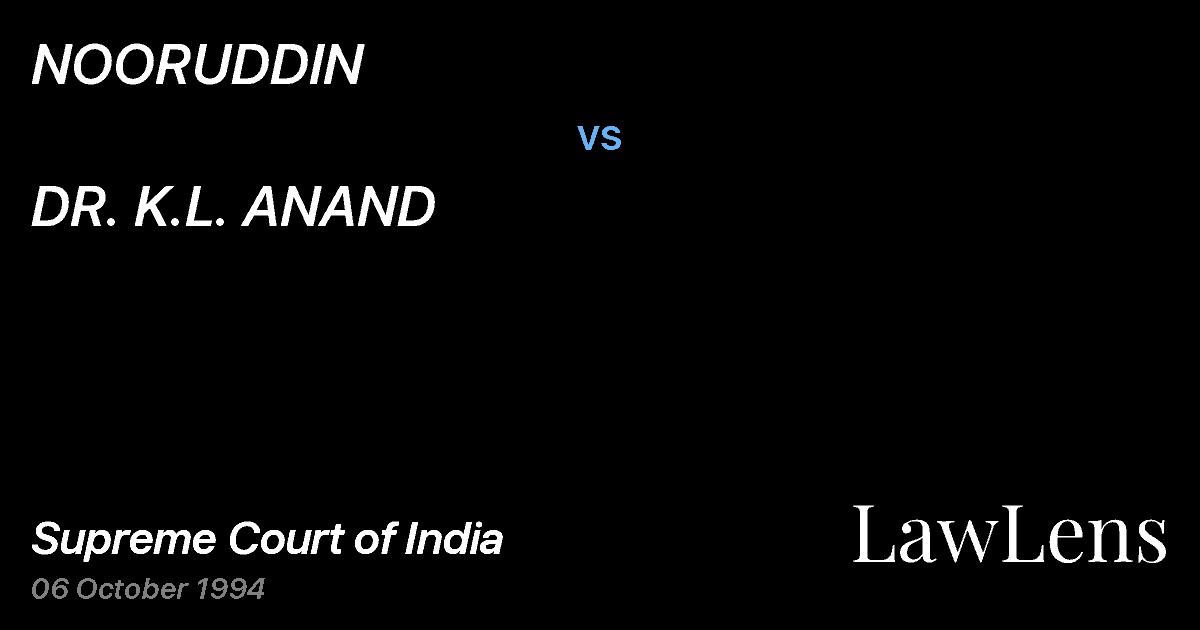 Preview image for NOORUDDIN vs. DR. K.L. ANAND