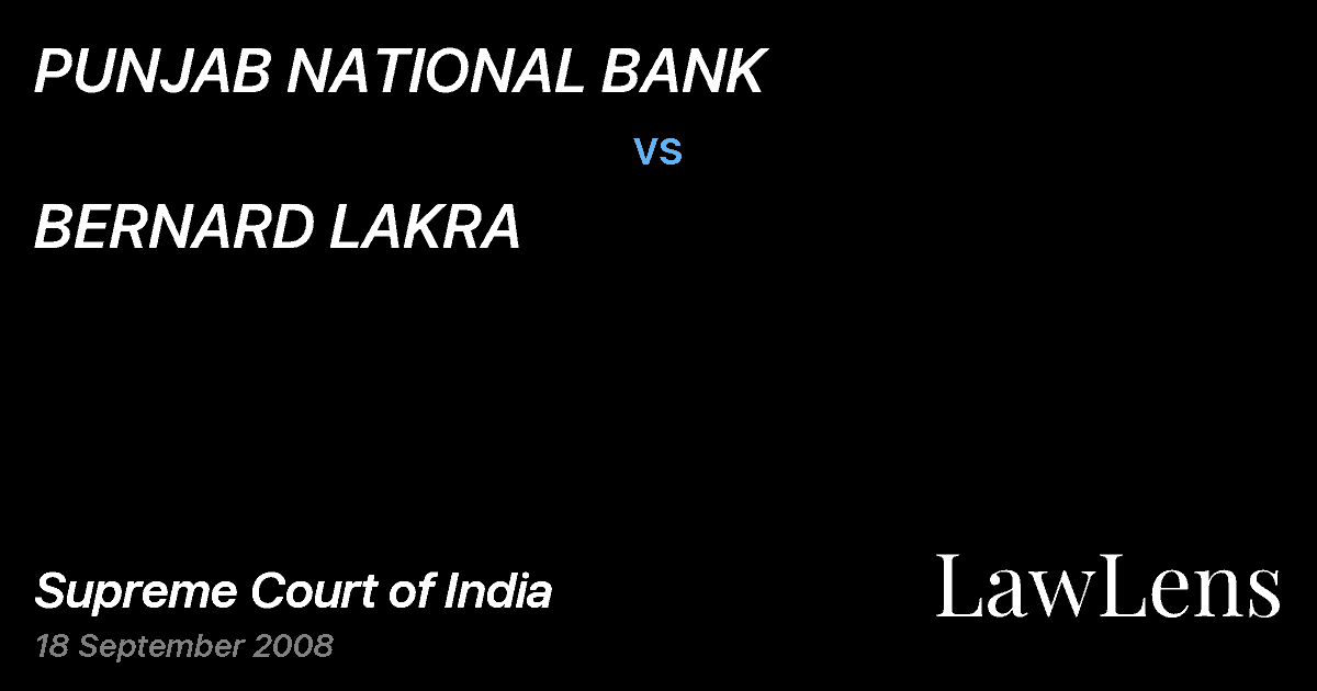Preview image for PUNJAB NATIONAL BANK vs. BERNARD LAKRA