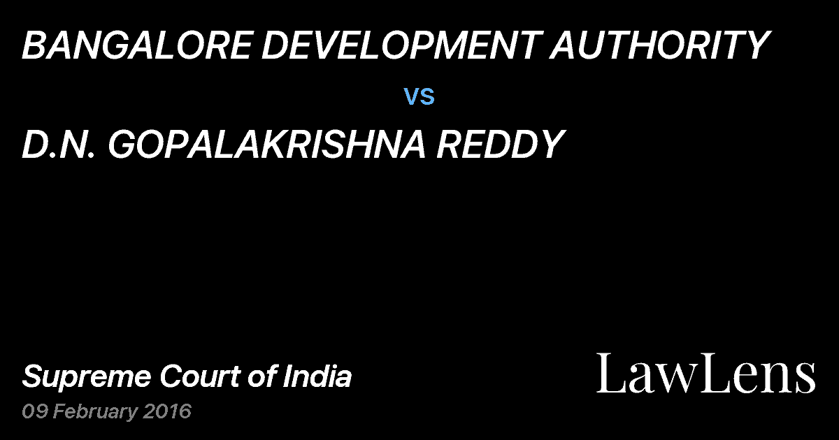 Preview image for BANGALORE DEVELOPMENT AUTHORITY vs. D.N. GOPALAKRISHNA REDDY