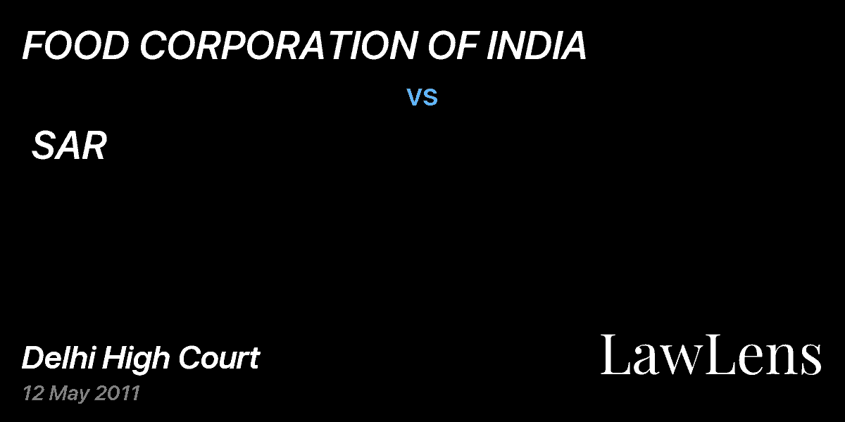 Preview image for FOOD CORPORATION OF INDIA vs. SAR